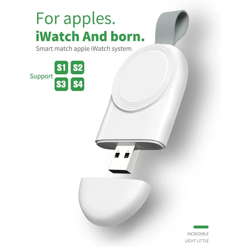 Chargeur Sans Fil iWatch – Station USB Portable pour Apple Watch Série 8/7/6/5/4/3/SE