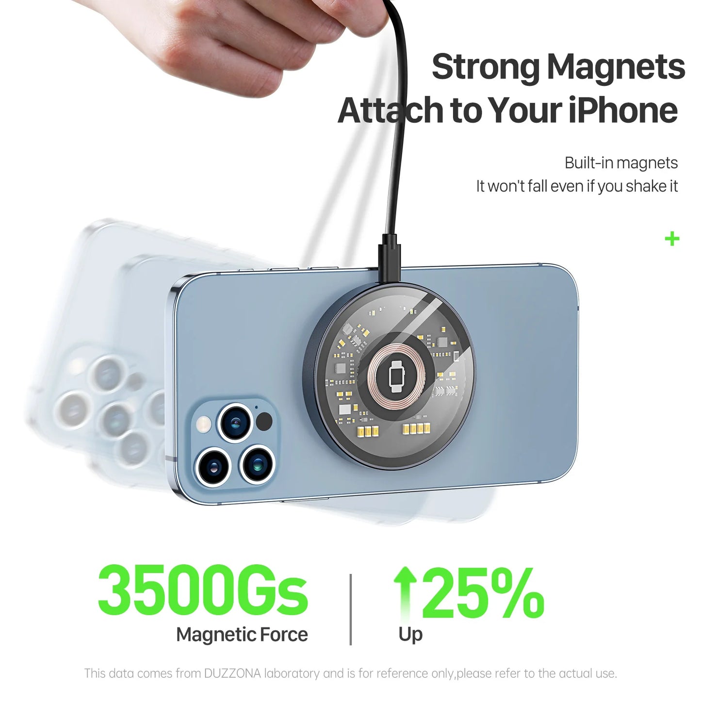 Chargeur Sans Fil Magnétique 15W – Compatible MagSafe pour iPhone & Apple Watch
