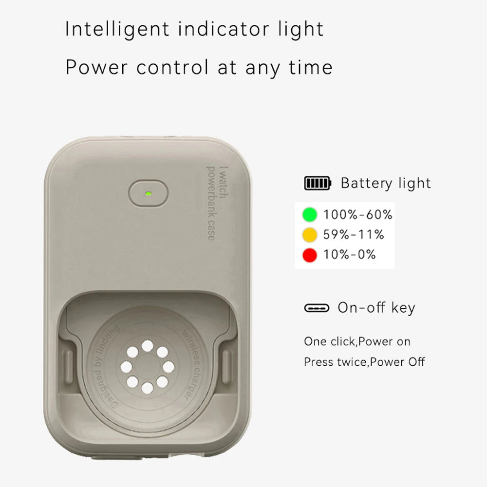 Batterie Externe 1200mAh pour Apple Watch – Chargeur Magnétique Sans Fil Portable