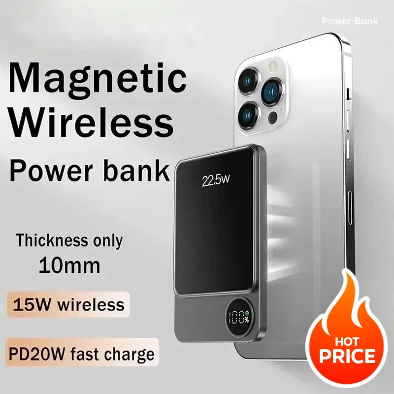 Batterie Externe Magnétique iPhone – 22,5W Ultra Mince