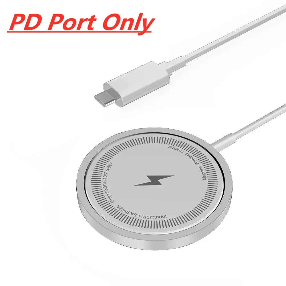 Chargeur Sans Fil Magnétique USB MagSafe pour iPhone 15/14/13/12 – Station de Charge Rapide