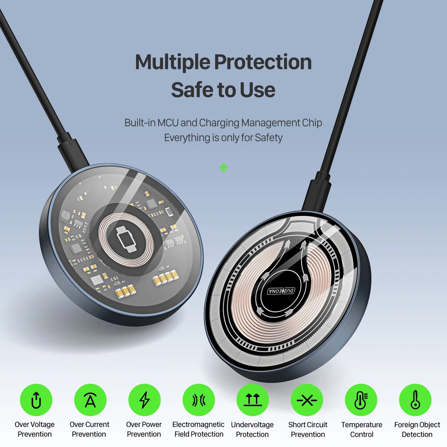 Chargeur Sans Fil Magnétique 15W – Compatible MagSafe pour iPhone & Apple Watch