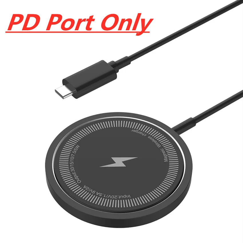 Chargeur Sans Fil Magnétique USB MagSafe pour iPhone 15/14/13/12 – Station de Charge Rapide