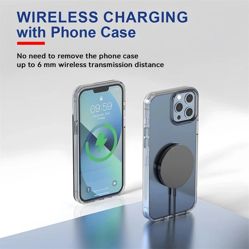 Chargeur Sans Fil Magnétique USB MagSafe pour iPhone 15/14/13/12 – Station de Charge Rapide