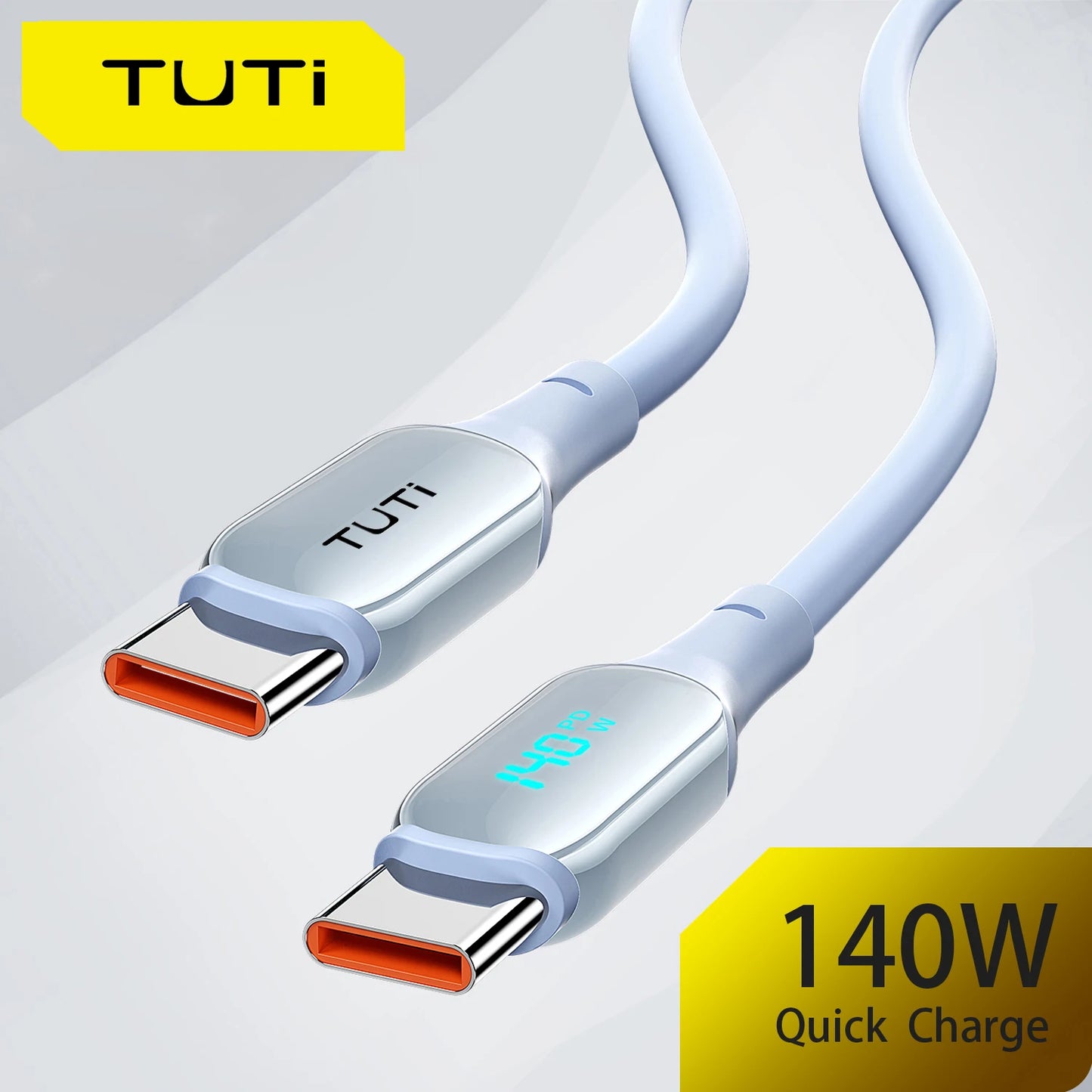 Câble USB-C 140W – Charge Ultra-Rapide, Écran LED, Silicone Souple