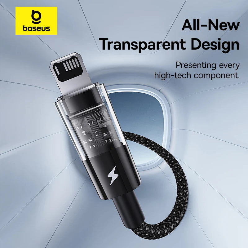 Câble Charge Rapide iPhone – USB 2.4A, Design Transparent