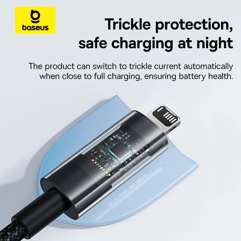Câble Charge Rapide iPhone – USB 2.4A, Design Transparent