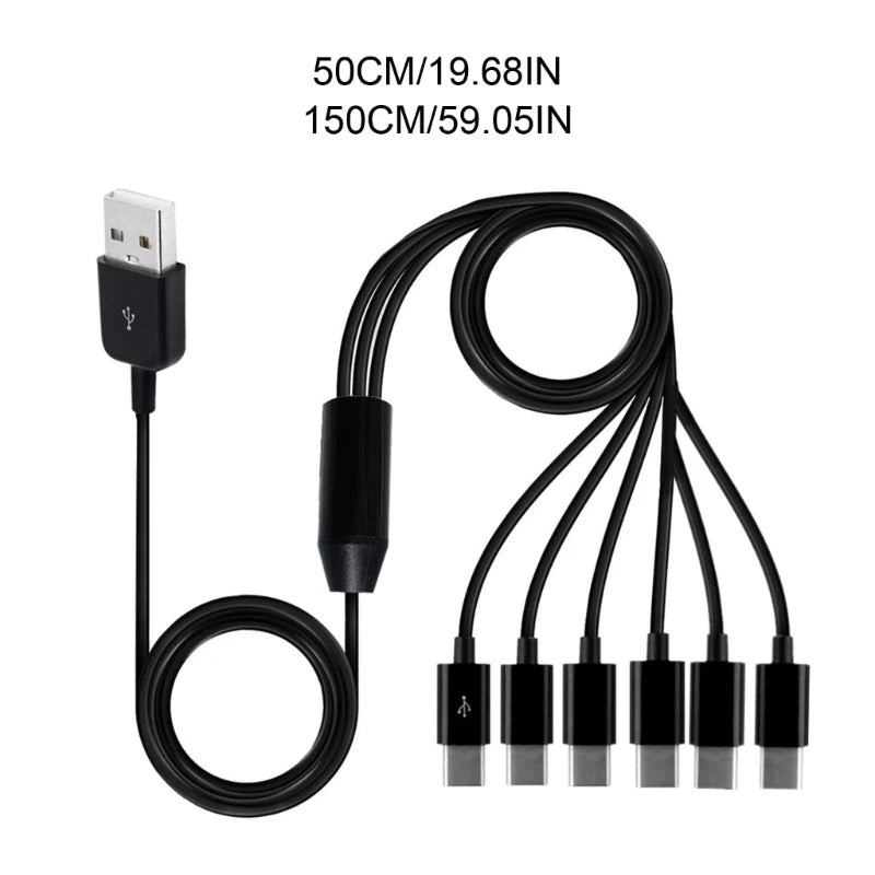 Câble USB 6-en-1 Type-C – Charge Rapide + Transfert de Données