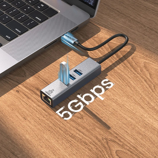 Station d'accueil USB-C vers RJ45 1000Mbps avec HUB USB 3.0 et charge rapide 100W