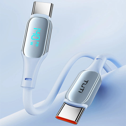 Câble USB-C 140W – Charge Ultra-Rapide, Écran LED, Silicone Souple