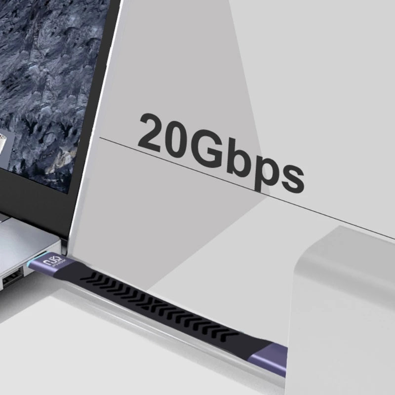 Câble USB-C 10 cm – Transfert 20 Gbps, Charge Rapide