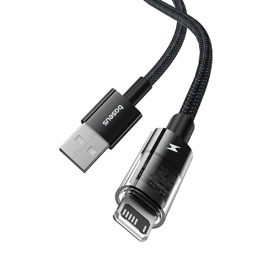 Câble Charge Rapide iPhone – USB 2.4A, Design Transparent