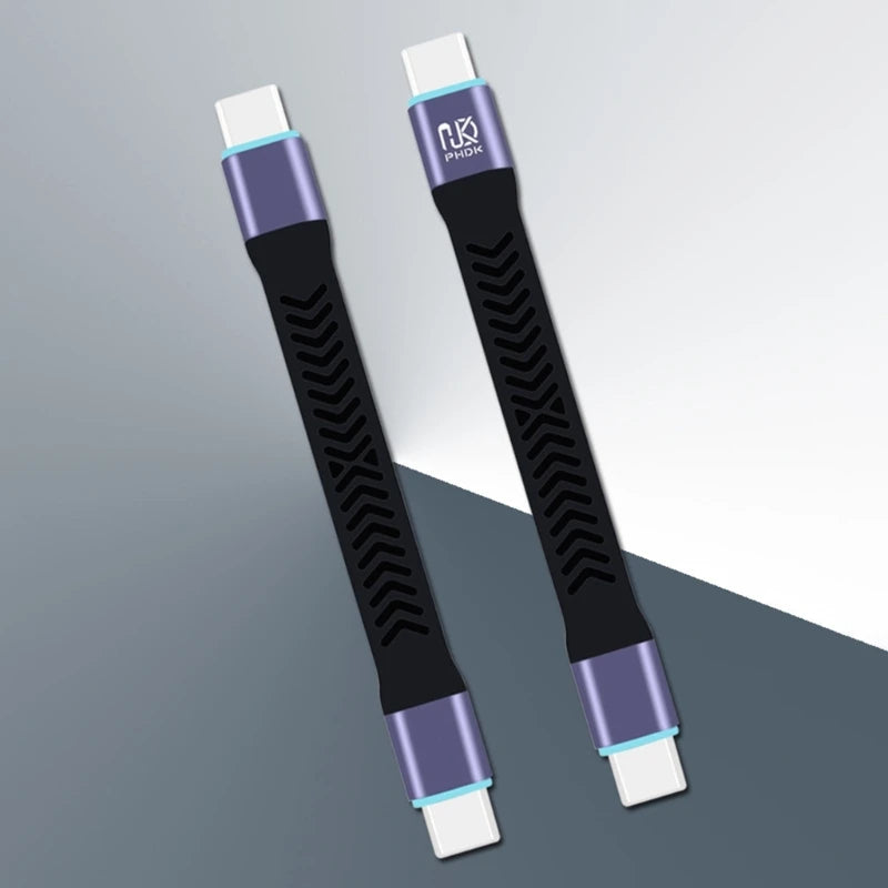 Câble USB-C 10 cm – Transfert 20 Gbps, Charge Rapide