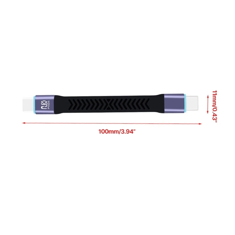 Câble USB-C 10 cm – Transfert 20 Gbps, Charge Rapide