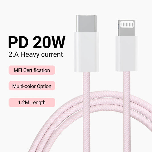 Lot de 3 Câbles 1,2 m – iPhone, Type-C vers Lightning, MFi